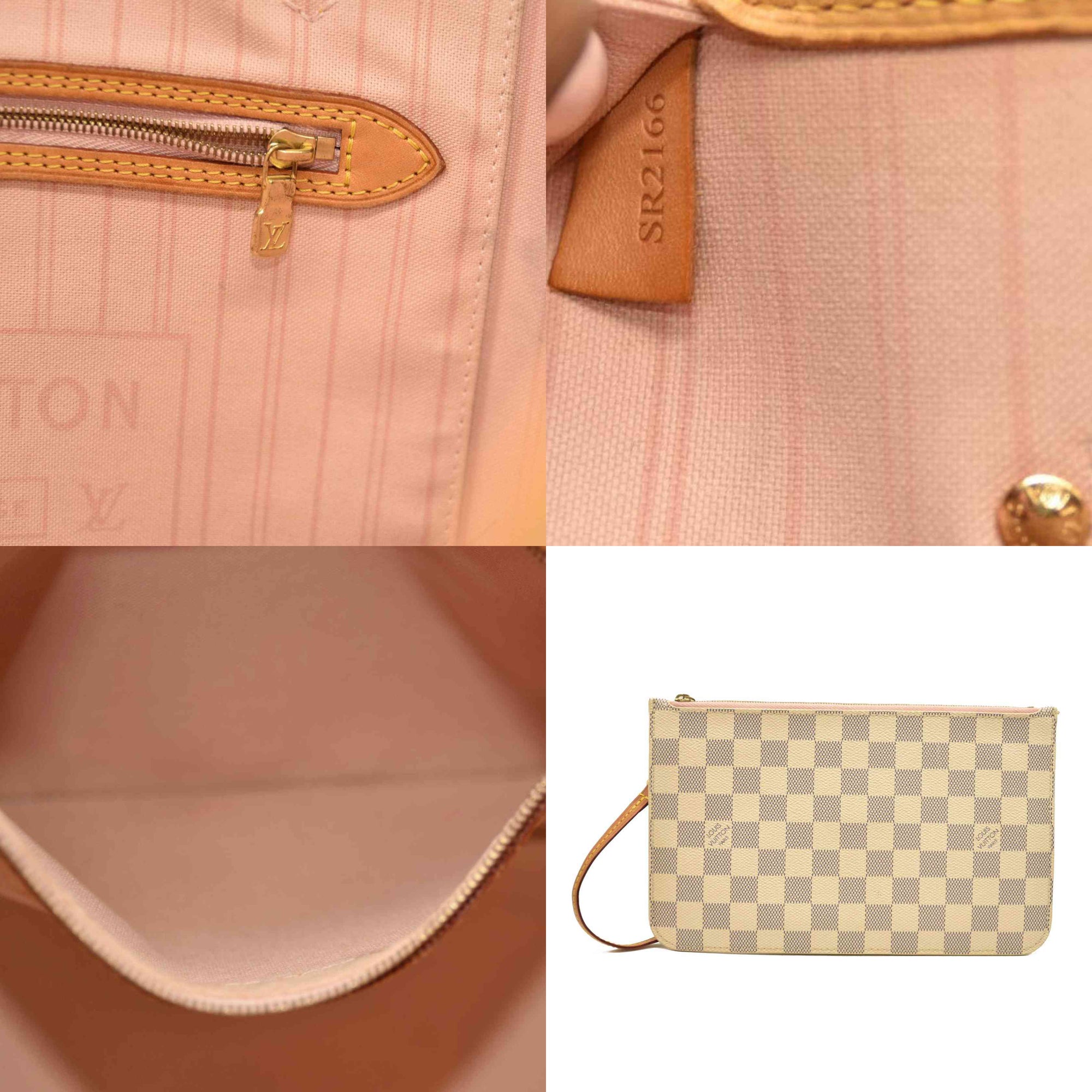 Louis Vuitton  Damier Azur Neo Neverfull MM Rose Ballerine SR2166