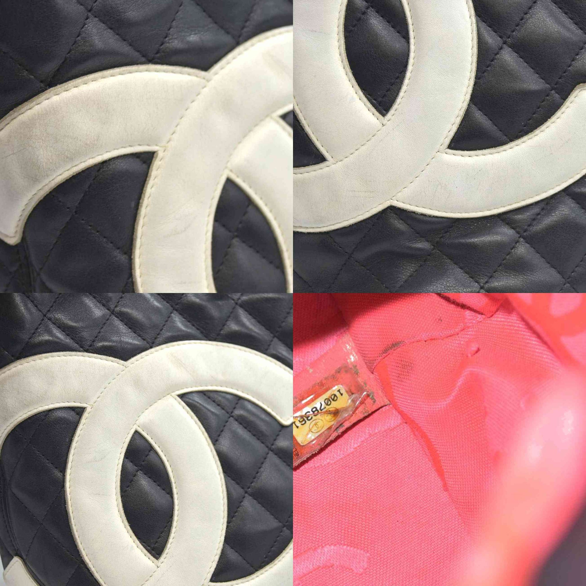 $2250 Chanel Tote Bag Cambon Line Black Lamb Skin 2870059
