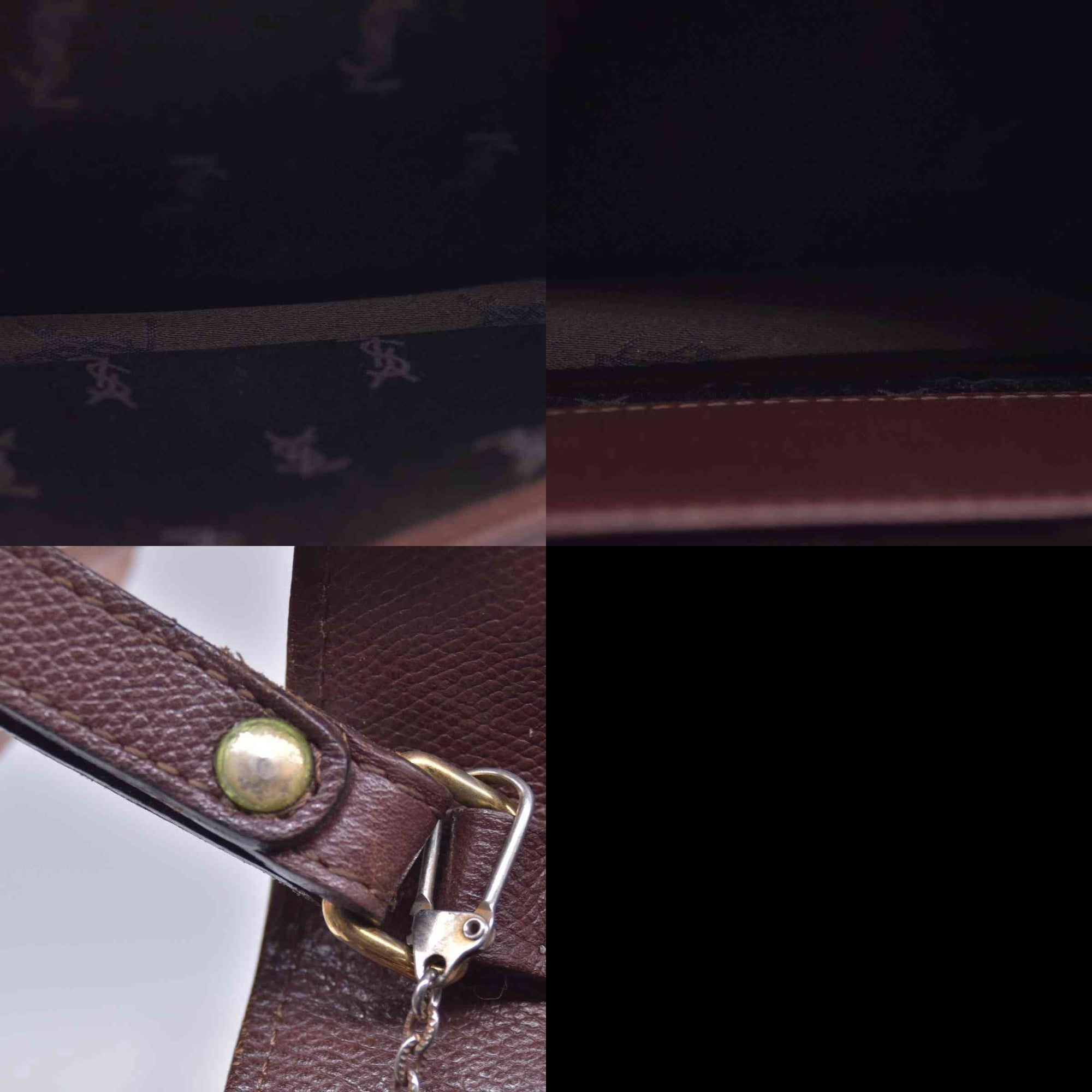 $850 SAINT LAURENT Textured Leather Push Lock Clutch Document Case Burgundy CONSIGNMENT 10021193
