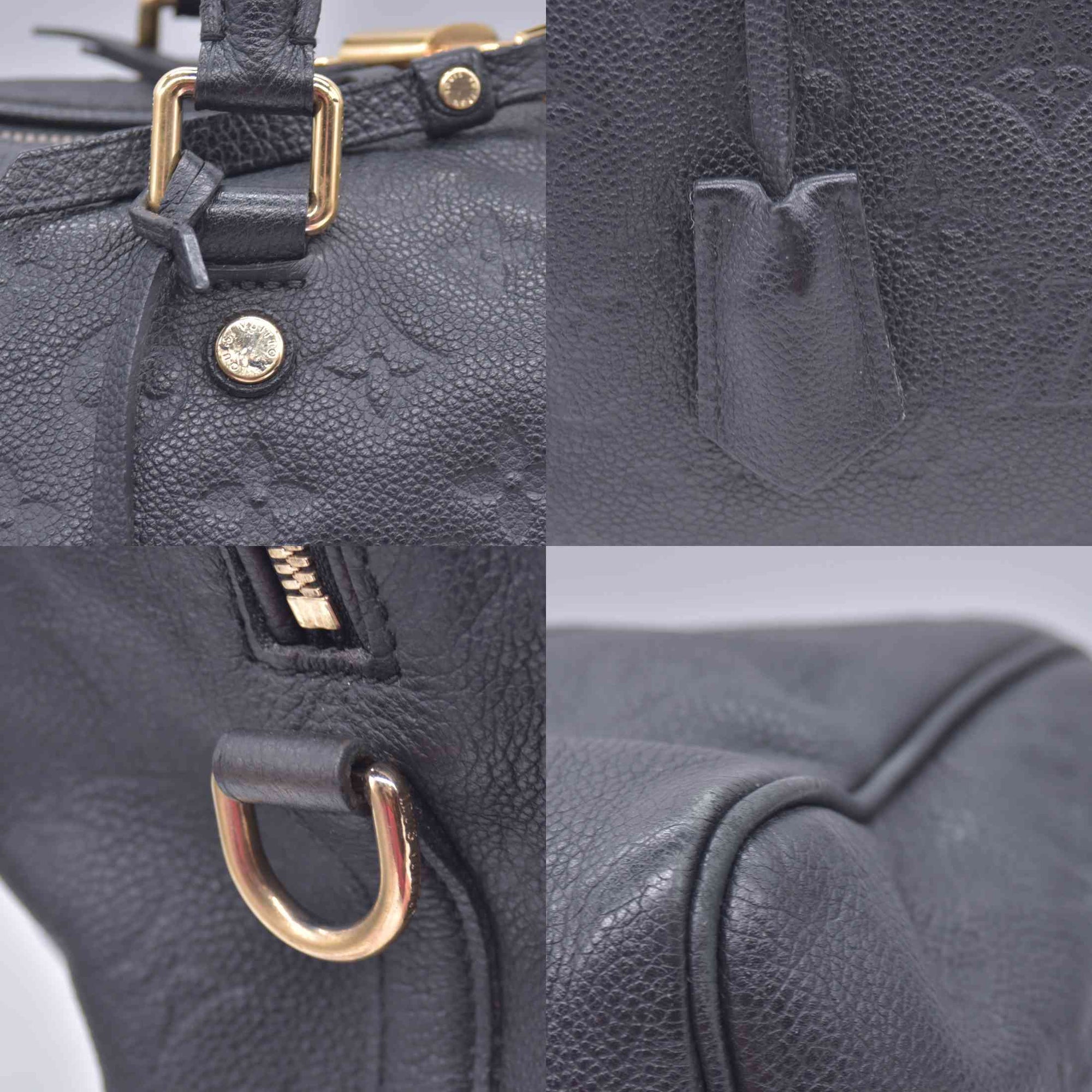 $3050 2014 Louis Vuitton Empreinte Speedy Bandouliere 30 Black 10021270 AH1174