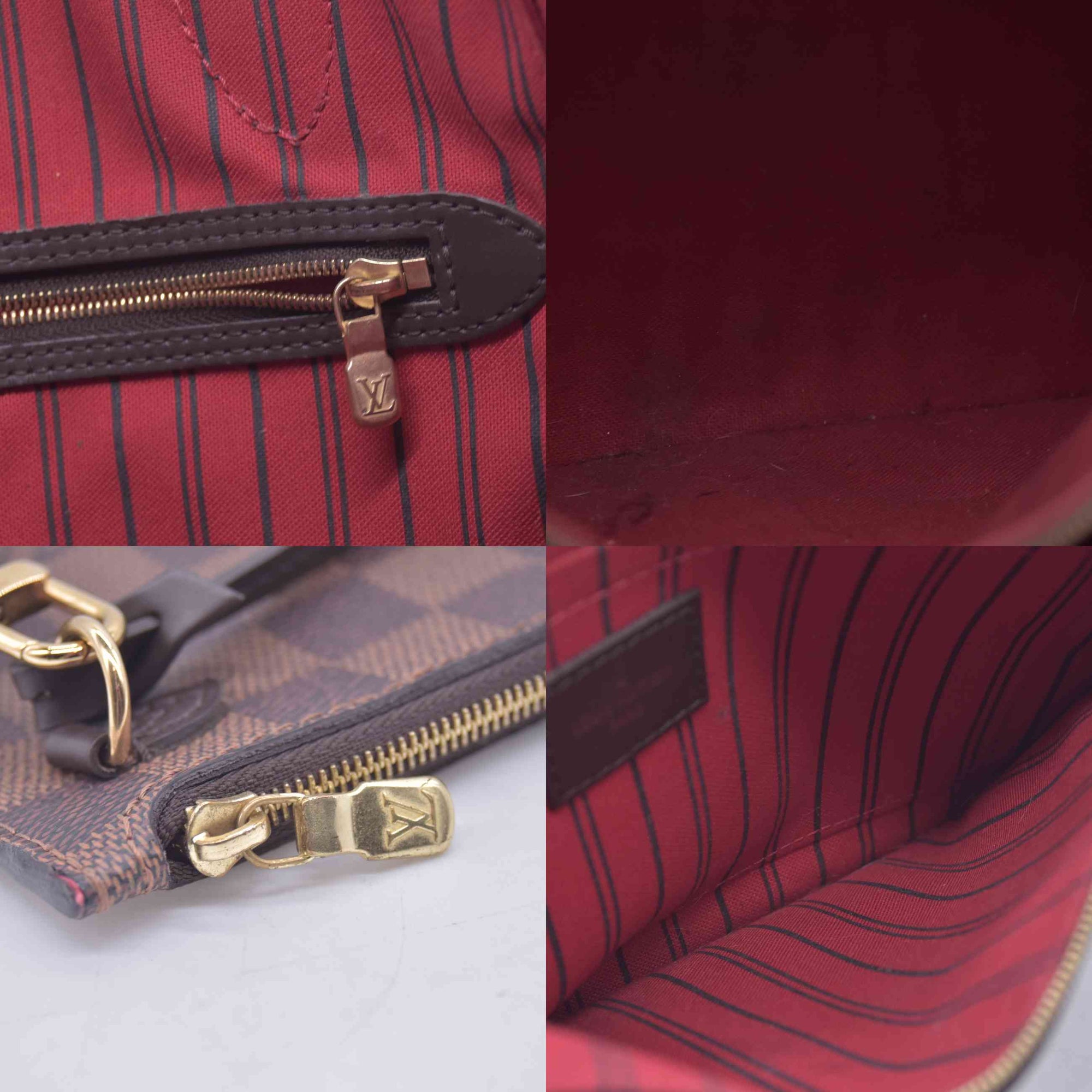 $2310 Louis Vuitton Damier Ebene Neverfull GM with Pouch RFID