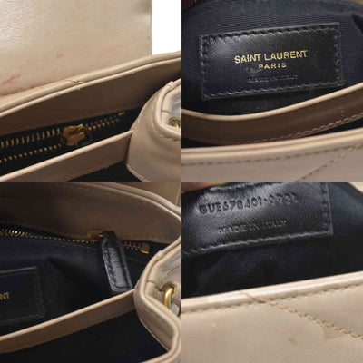 $1990 2021 SAINT LAURENT Calfskin Y Quilted Monogram Toy Loulou Crossbody Bag Beige