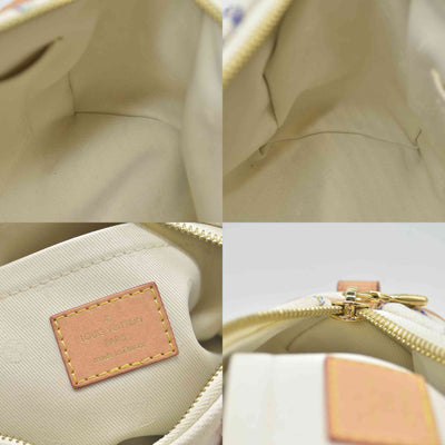 $2570 Louis Vuitton RFID Monogram Jacquard Fabric Speedy Bandouliere 20 Multicolor Beige