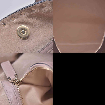 $1850 Valentino Garavani Grained Calfskin Small Rockstud Shoulder Tote Beige