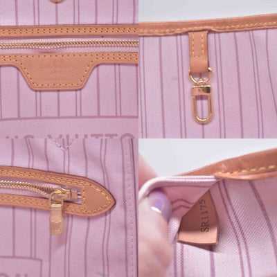 $2800 2015 Louis Vuitton Monogram Saint Barth V Neverfull MM Light Pink