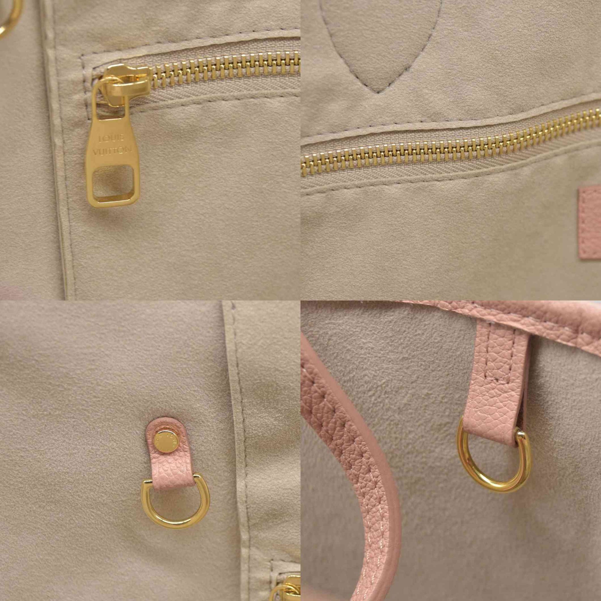 $3050 Louis Vuitton Empreinte Monogram Giant Neverfull MM Trianon Pink Cream