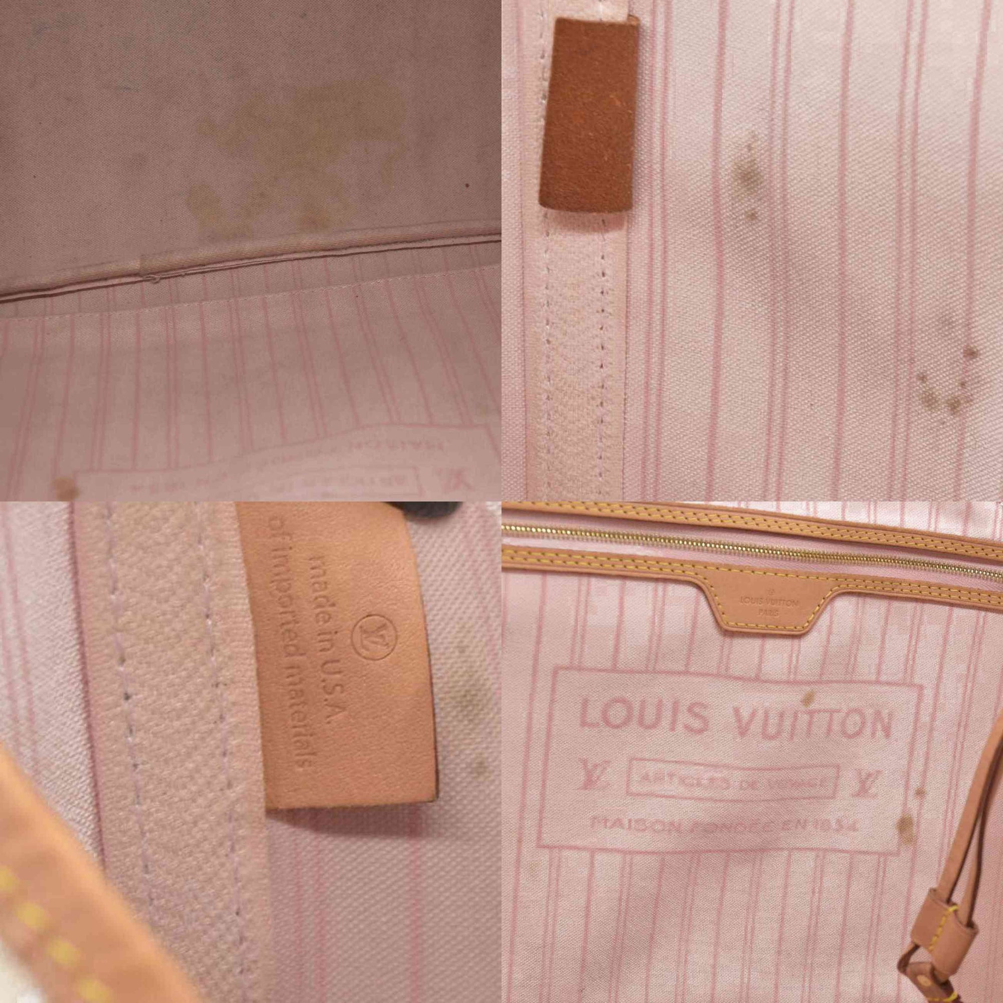 $2200 Louis Vuttion Damier Azur Neverfull GM SD4169 Rose Ballerine