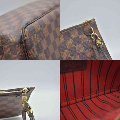$2240 2017 Louis Vuitton Damier Ebene Neverfull MM with Pouch SD0167