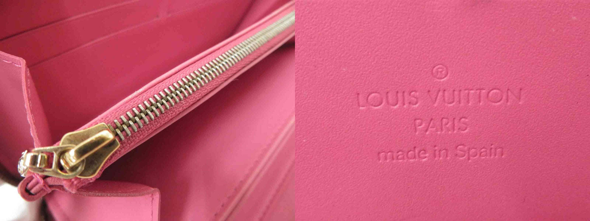 $970 Louis Vuitton Vernis Zippy Wallet Rose Litchi