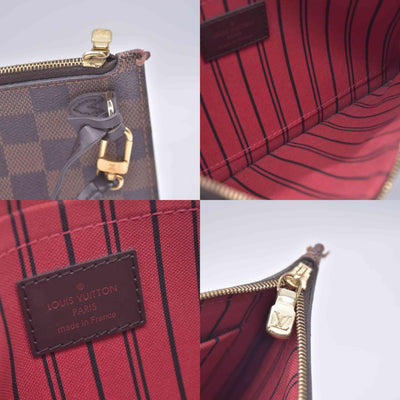 $2240 2015 Louis Vuitton Damier Ebene Neverfull MM with Pouch SF5105 10021107