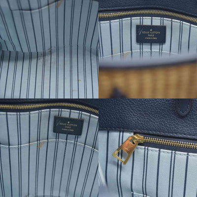Louis Vuitton Raffia Calfskin Monogram Giant Onthego MM Blue