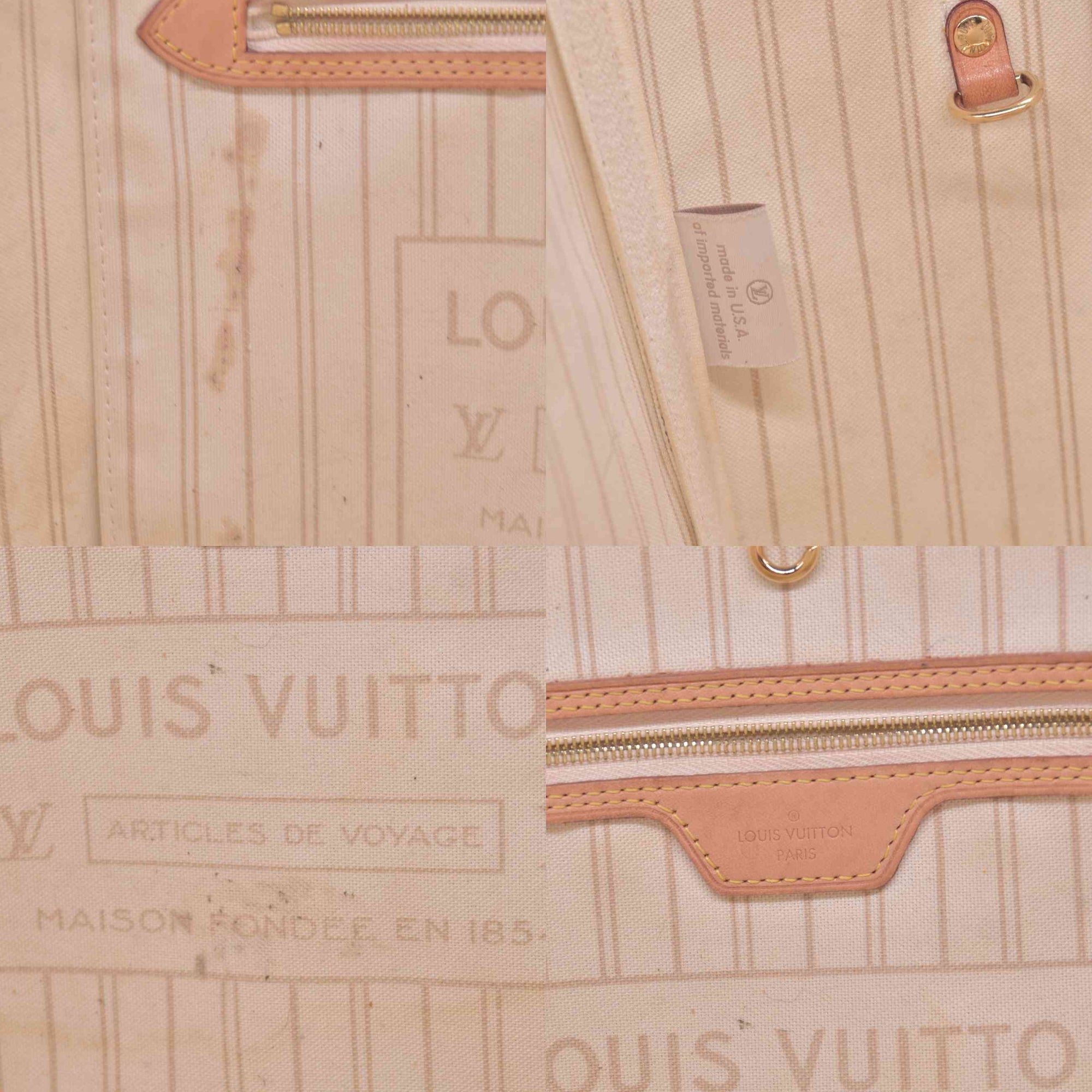 $2240 2018 Louis Vuitton Damier Azur Neverfull MM with Pouch SD1118 10021110