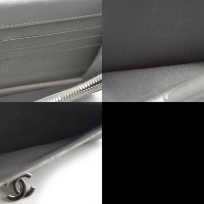 $3000 Chanel  Patent Quilted Golden Class Wallet on Chain WOC Silver