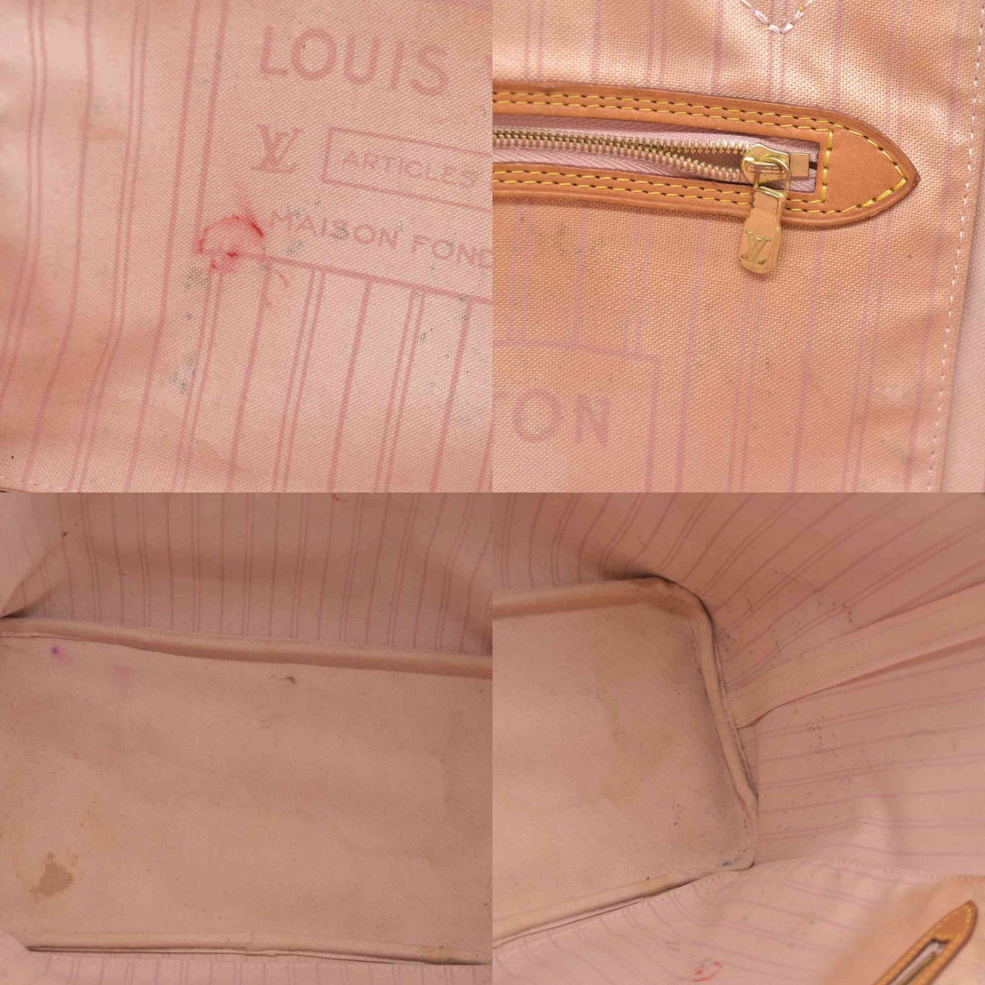 $2200 Louis Vuttion Damier Azur Neverfull MM Rose Ballerine