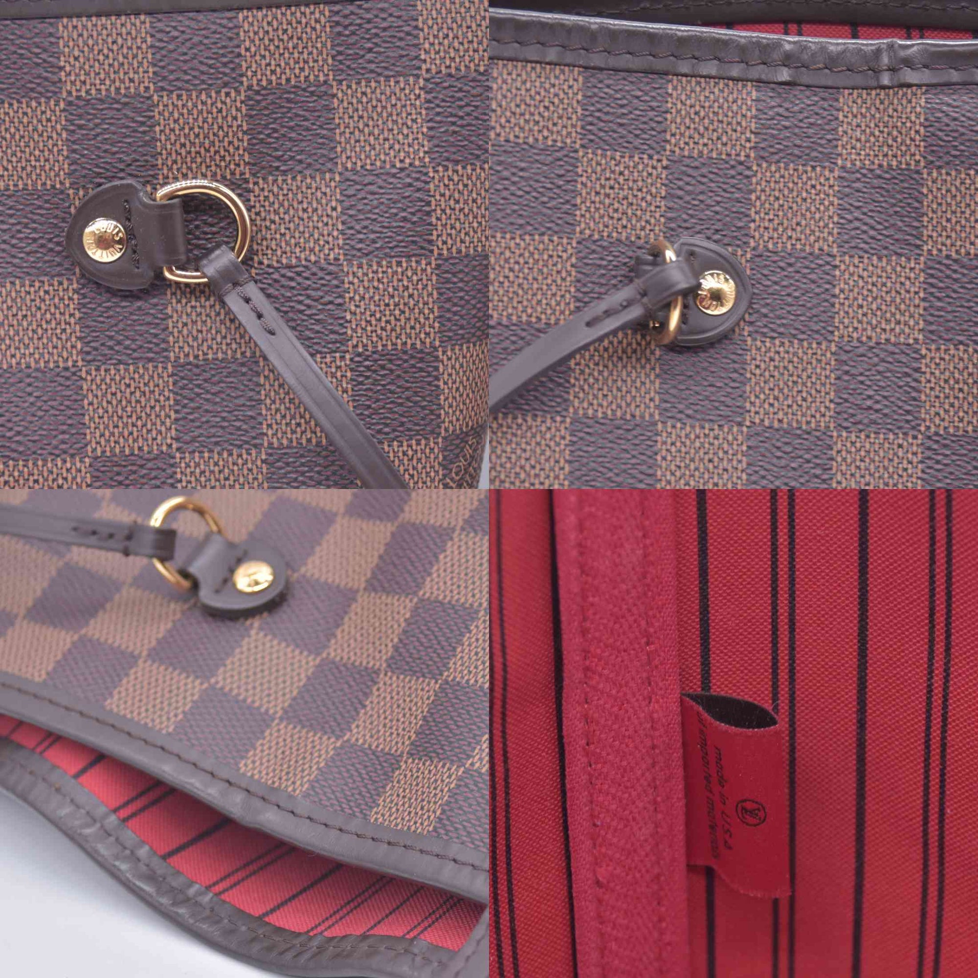 $2310 USA 2019 Louis Vuitton Damier Ebene Neverfull GM with Pouch 10021271 SD4119
