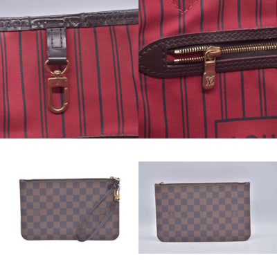 $2240 2018 Louis Vuitton Damier Ebene Neverfull MM with Pouch AR4188 10020399