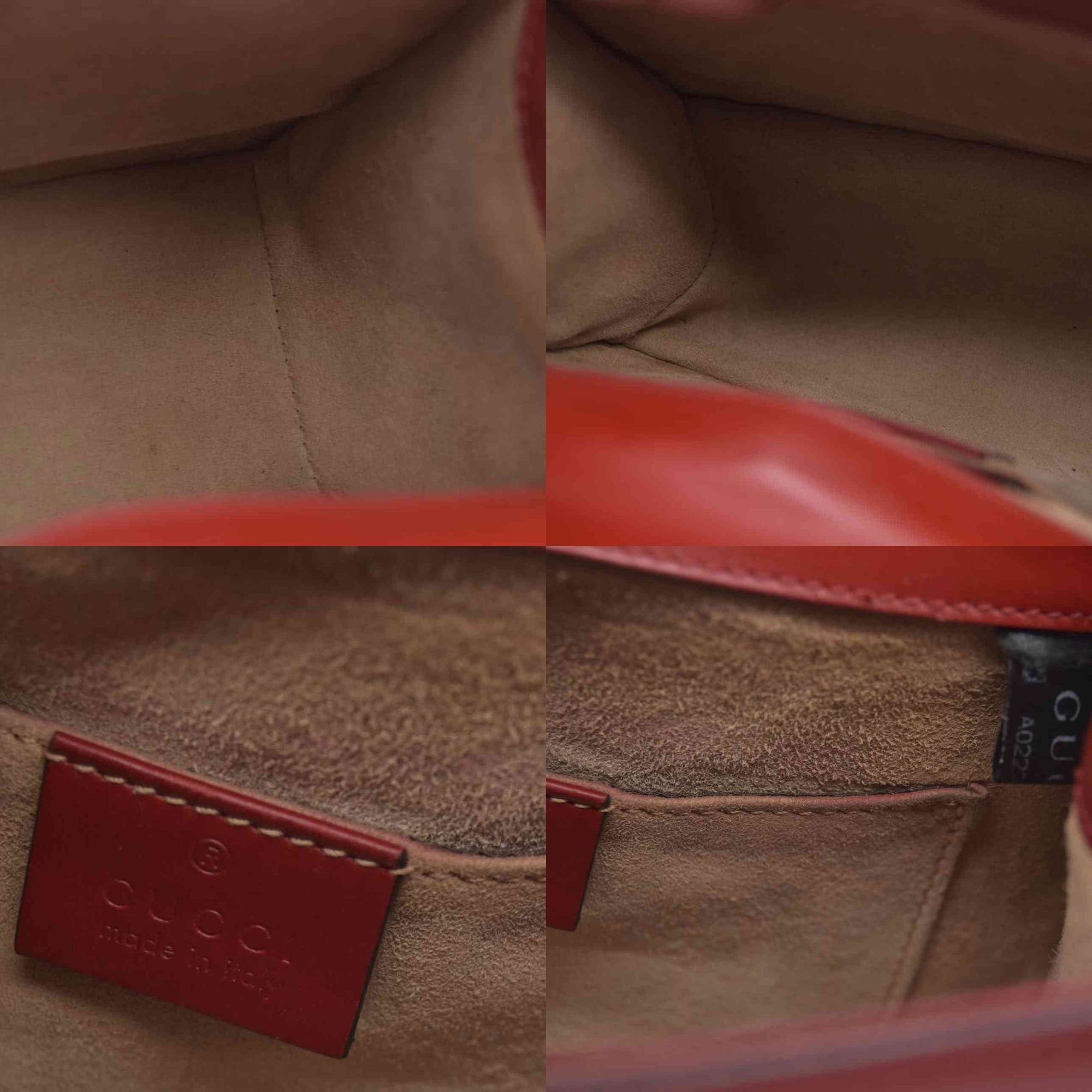 $1980 Gucci  Calfskin Mini Sylvie Chain Shoulder Bag Hibiscus Red