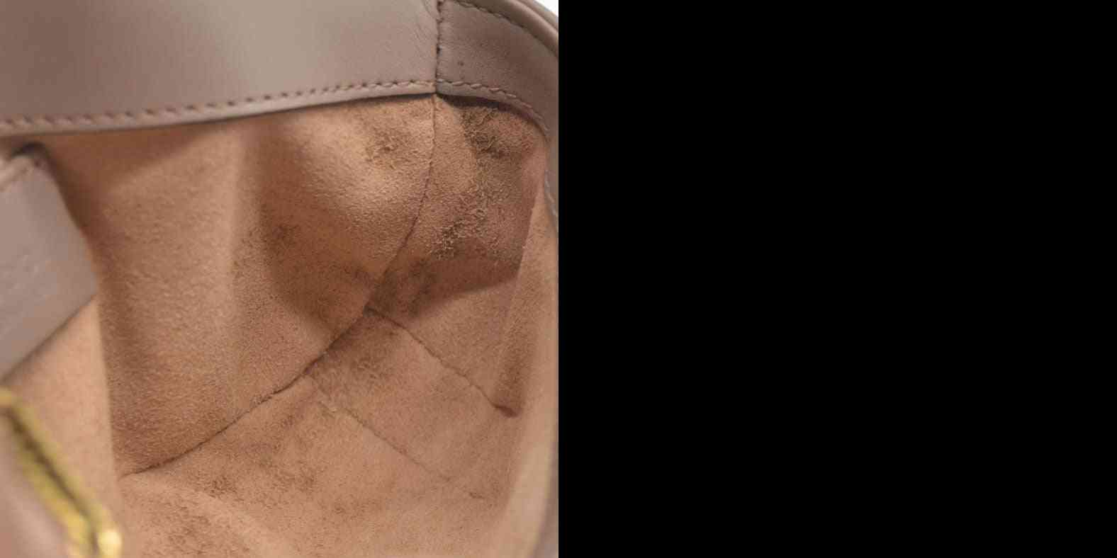 $1450 Gucci Double G Marmont Super Mini Beige Leather Crossbody Bag