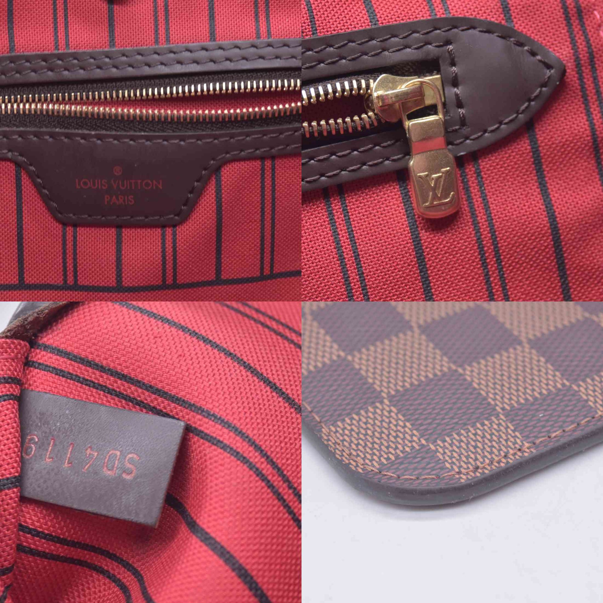 $2310 USA 2019 Louis Vuitton Damier Ebene Neverfull GM with Pouch 10021271 SD4119