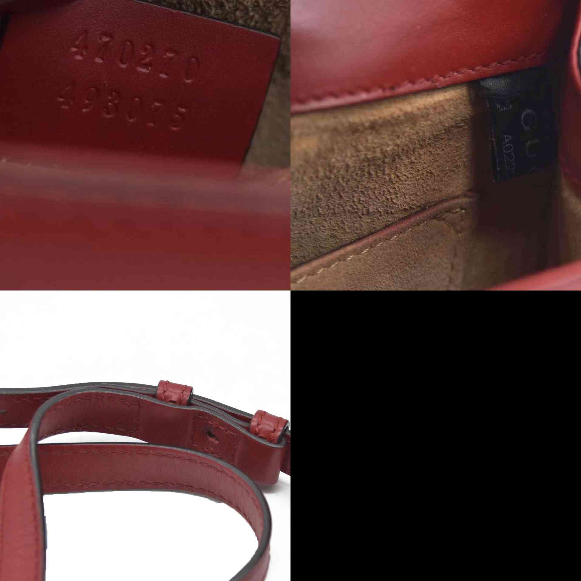 $1980 Gucci  Calfskin Mini Sylvie Chain Shoulder Bag Hibiscus Red