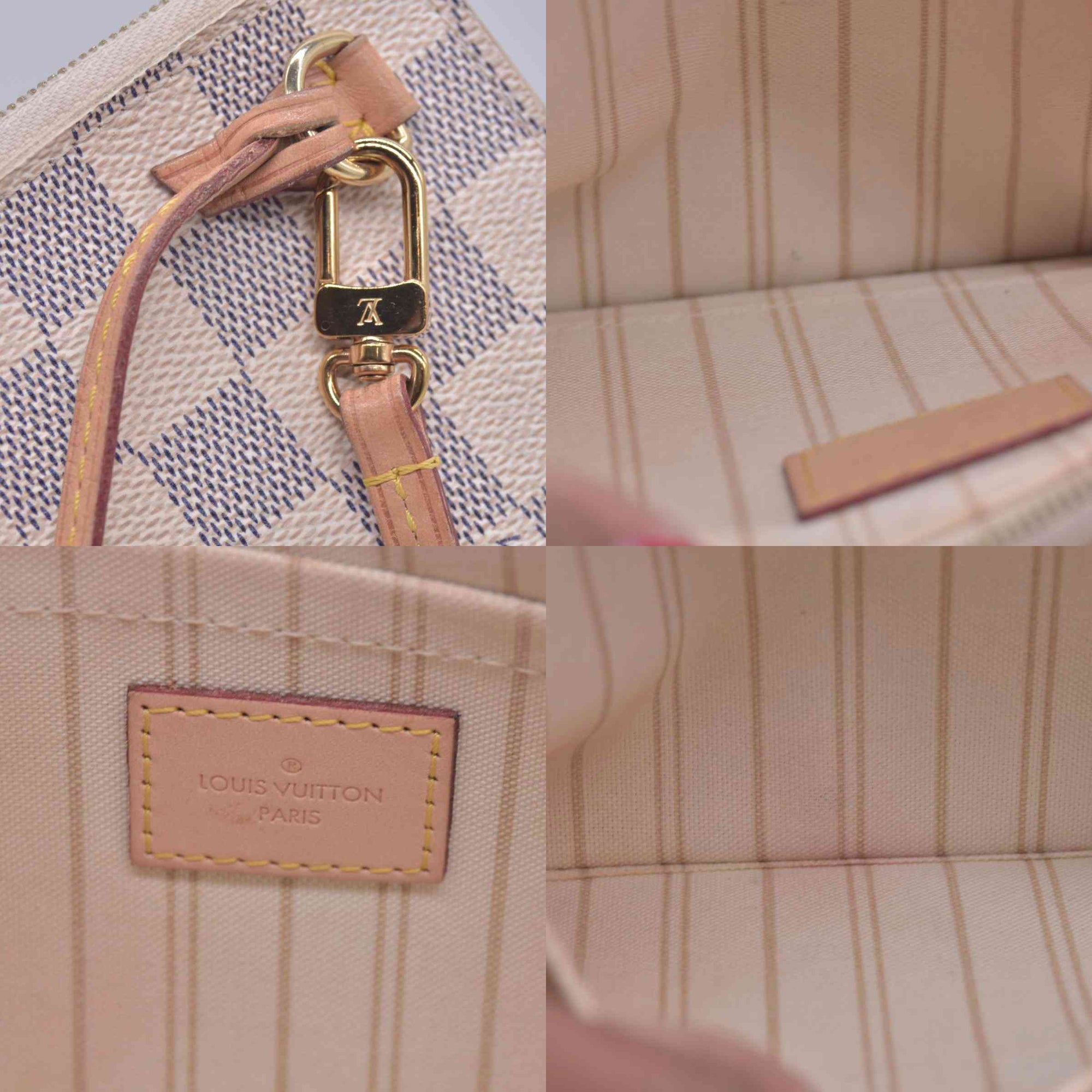 $2240 2017 Louis Vuitton Damier Azur Neverfull MM with Pouch SD0177