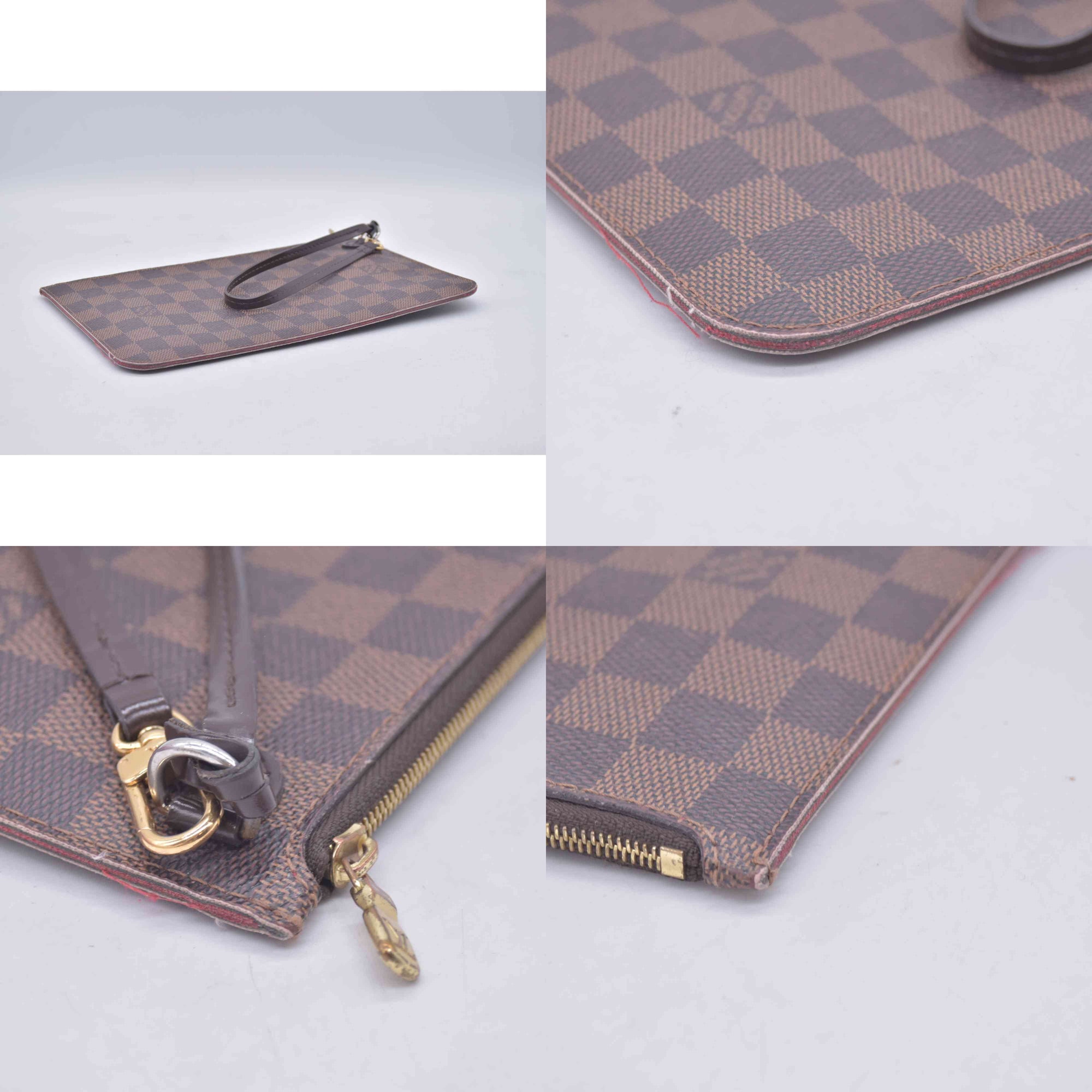 $2240 2018 Louis Vuitton Damier Ebene Neverfull MM with Pouch AR4188 10020399