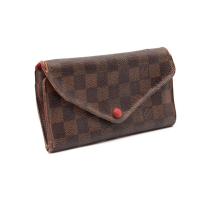 Louis Vuitton Brown Josephine Damier Ebene Red Wallet