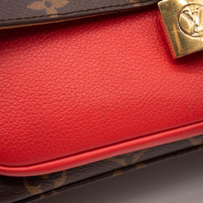 Louis Vuitton Marignan Brown Satchel Red Monogram Canvas Shoulder Bag