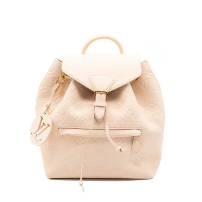 Louis Vuitton Montsouris New Creme White Monogram Empreinte Leather Backpack