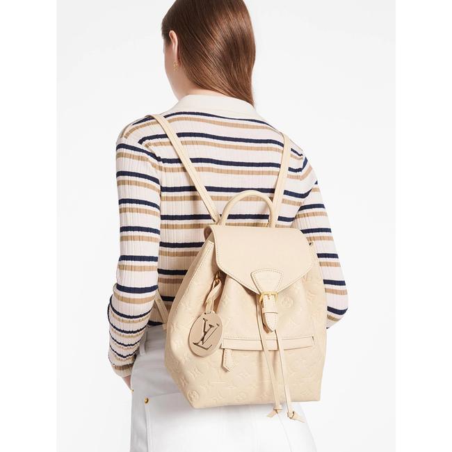 Louis Vuitton Montsouris New Creme White Monogram Empreinte Leather Backpack