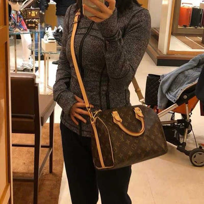 Louis Vuitton Speedy Bandouliere 25 Brown Monogram Canvas Satchel