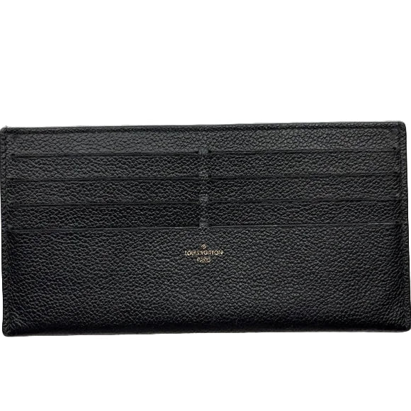 $440 Louis Vuitton  Calfskin Felicie Chain Wallet Card Holder Insert Black