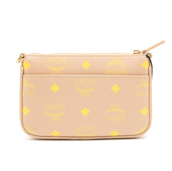 NEW MCM Shoulder Mini Color Splash Logo Beige Polyurethane Cross Body Bag