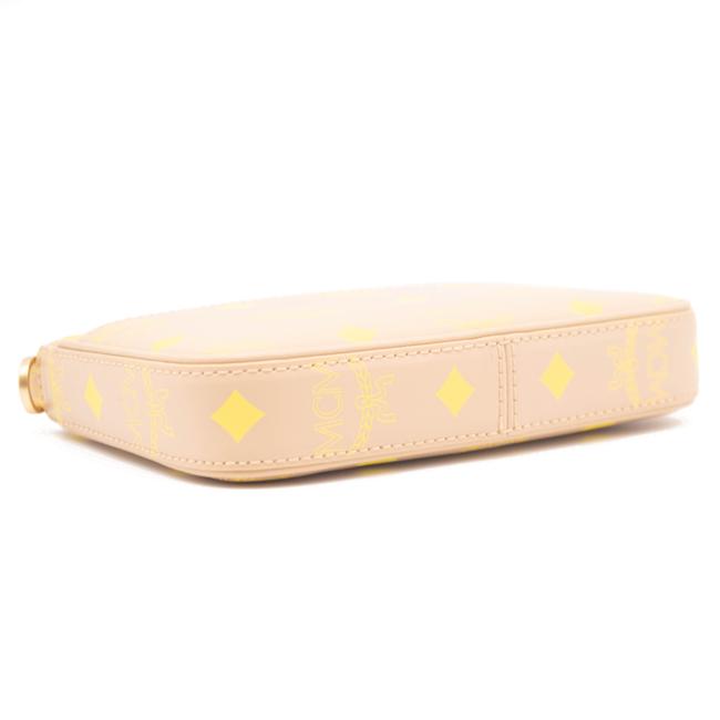 NEW MCM Shoulder Mini Color Splash Logo Beige Polyurethane Cross Body Bag