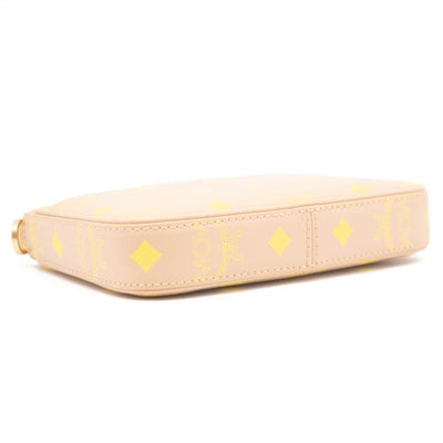 NEW MCM Shoulder Mini Color Splash Logo Beige Polyurethane Cross Body Bag