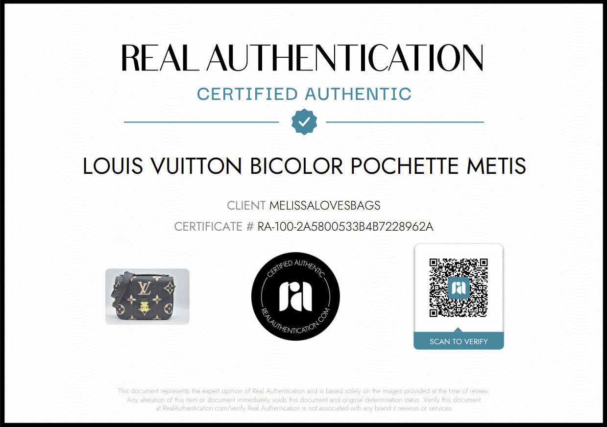 $3300 Louis Vuitton BiColor Pochette Metis Black Cream