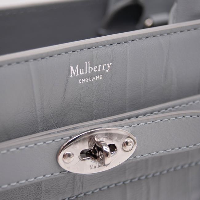 NEW Mulberry Small Belted Bayswater Crinkled Satchel Cloud Blue Leather Shoulder Bag