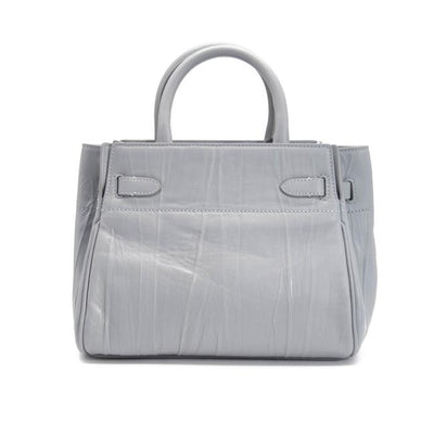 NEW Mulberry Small Belted Bayswater Crinkled Satchel Cloud Blue Leather Shoulder Bag