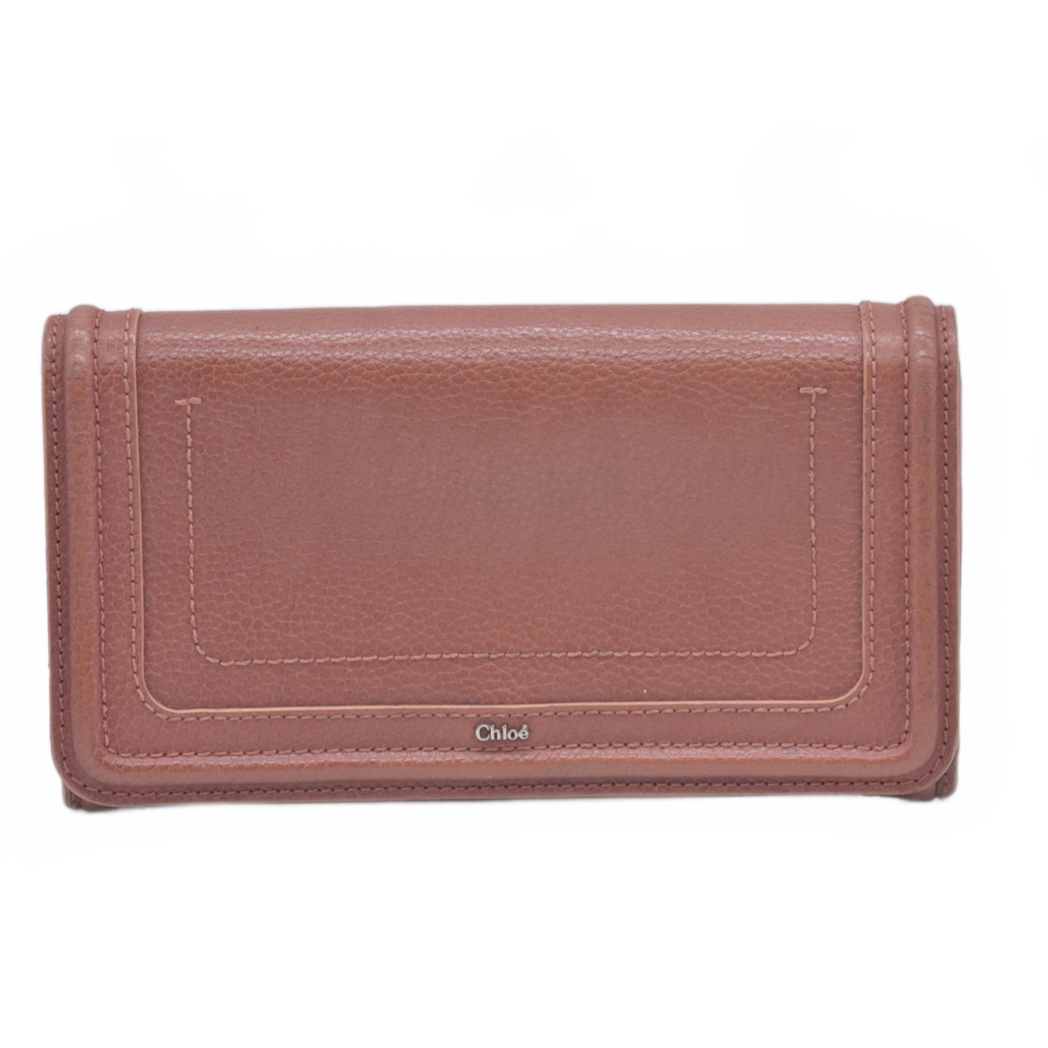 $595 2013 Chloe Brown Leather Paraty Continental Wallet