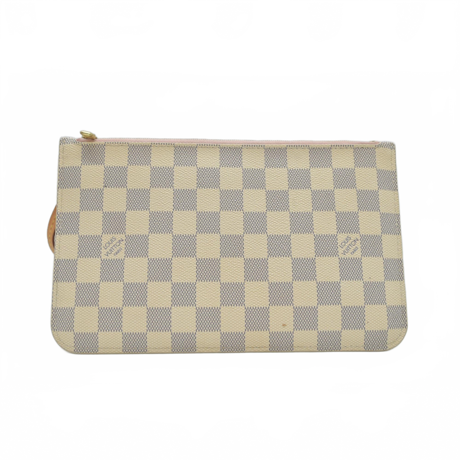 $600 Louis Vuitton Damier Azur Neverfull MM GM Pochette Rose Ballerine SD2158