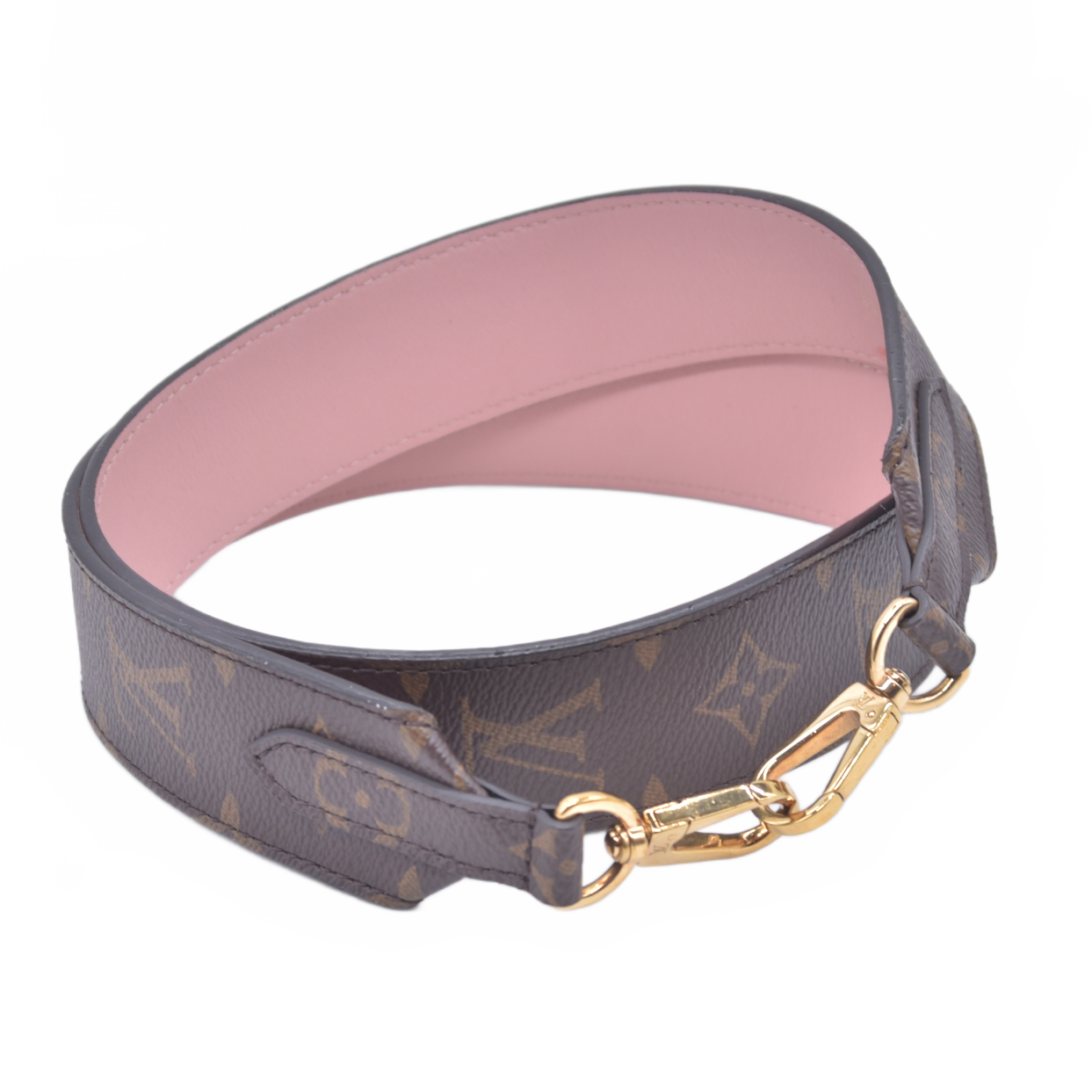 $570 2019 Louis Vuitton Monogram Bandouliere Shoulder Strap Rose Poudre