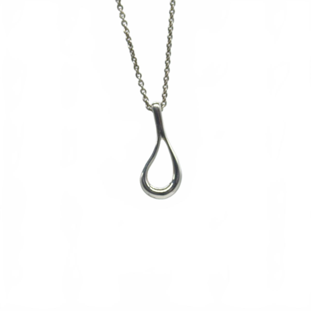 $610 Tiffany & Co. Silver Elsa Peretti Open Teardrop Pendant Necklace CONSIGNMENT