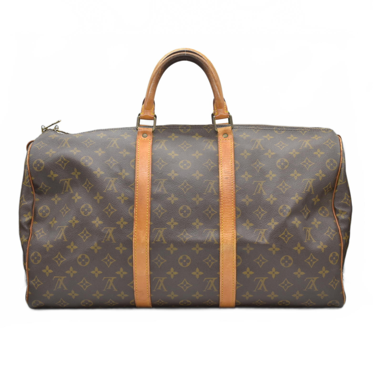 $1440 1988 Louis Vuitton LV Boston Bag Keepall 50 Brown Monogram VI883