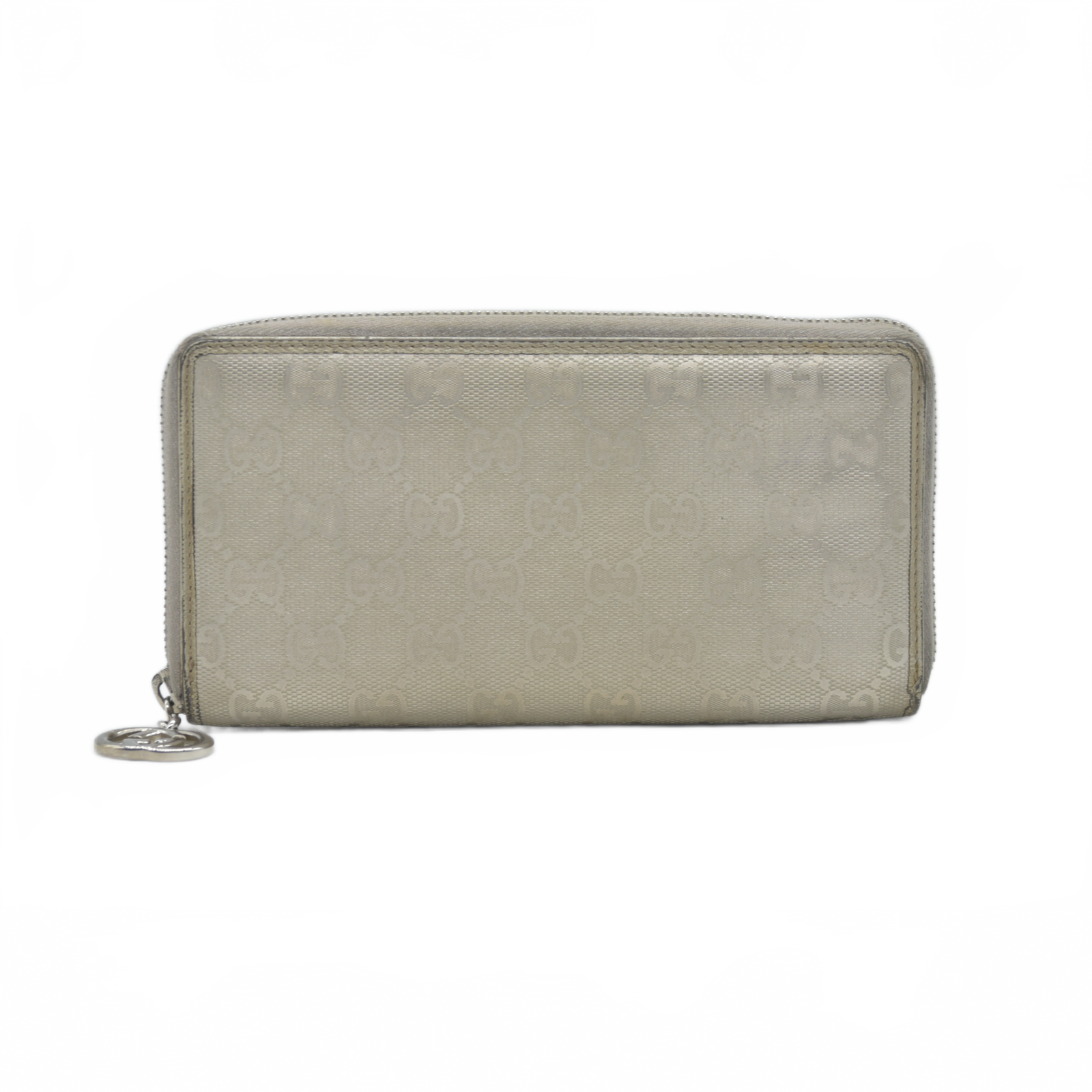 $660 Gucci GG Imprime Canvas Zip Around Wallet