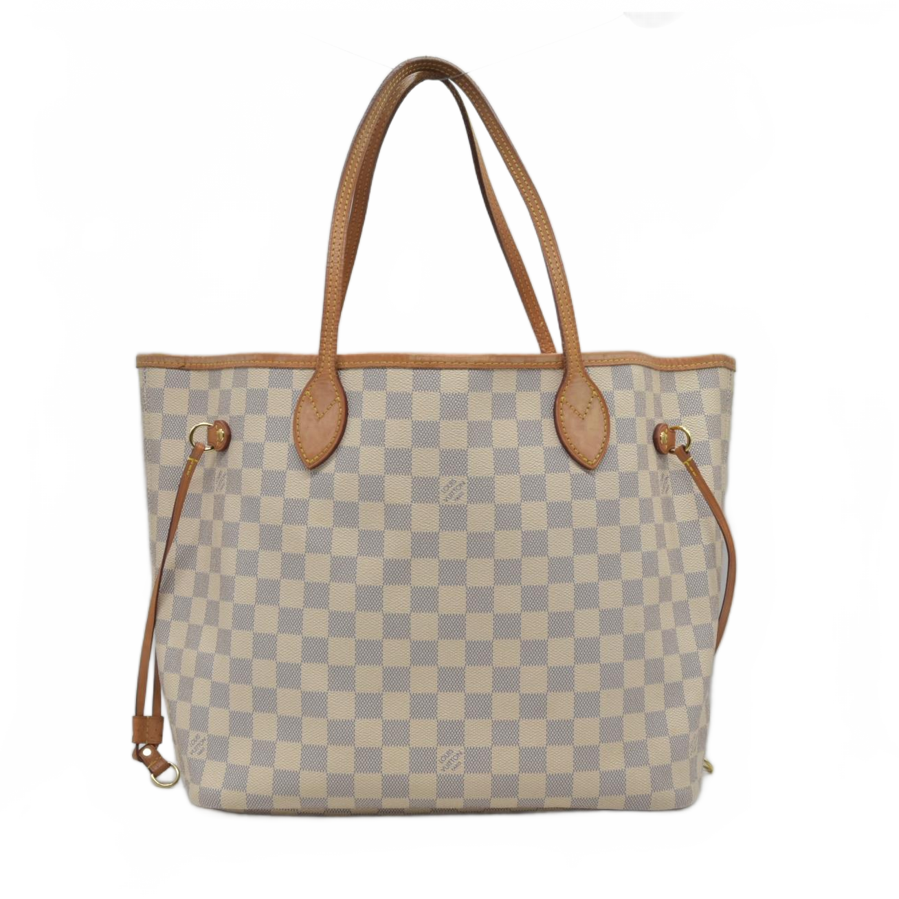 $2170 Louis Vuitton Damier Azur Neo Neverfull MM Rose Ballerine RFID