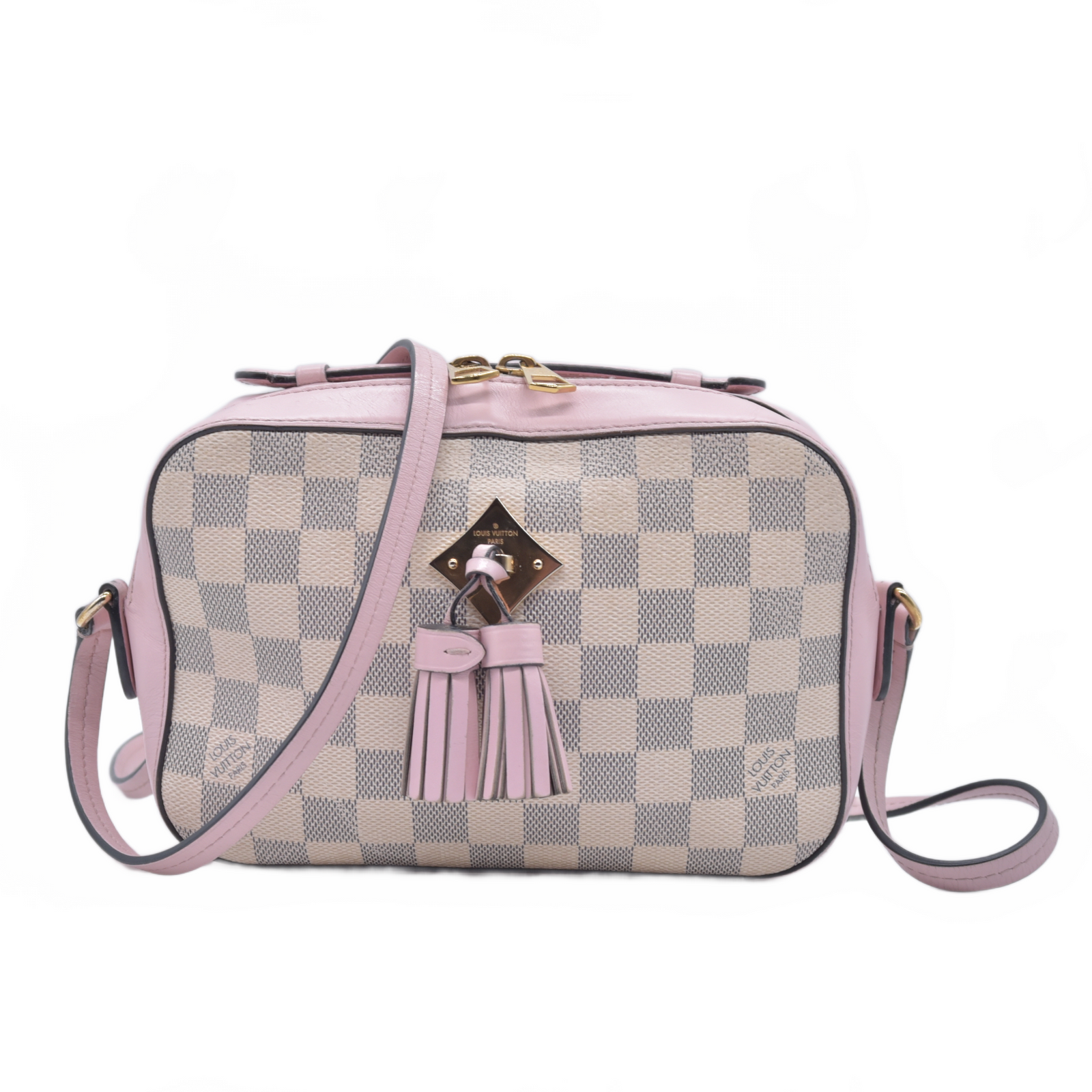 $1720 2019 Louis Vuitton Damier Azur Saintonge Eau De Rose CA0139