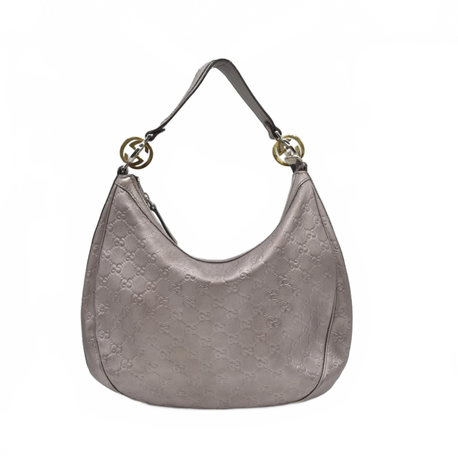 Gucci Metallic Guccissima Medium GG Twins Hobo Mauve