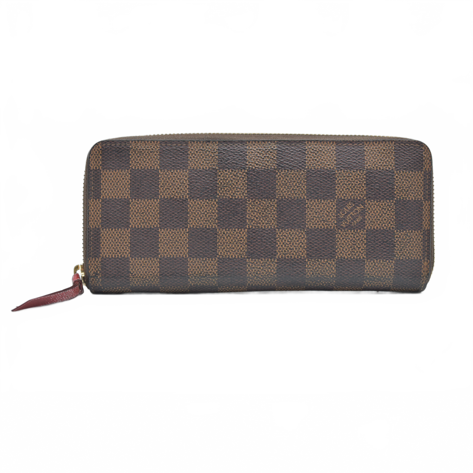 $650 2015 Louis Vuitton Damier Ebene Clemence Wallet Fuchsia GI5125 CONSIGNMENT 10021280