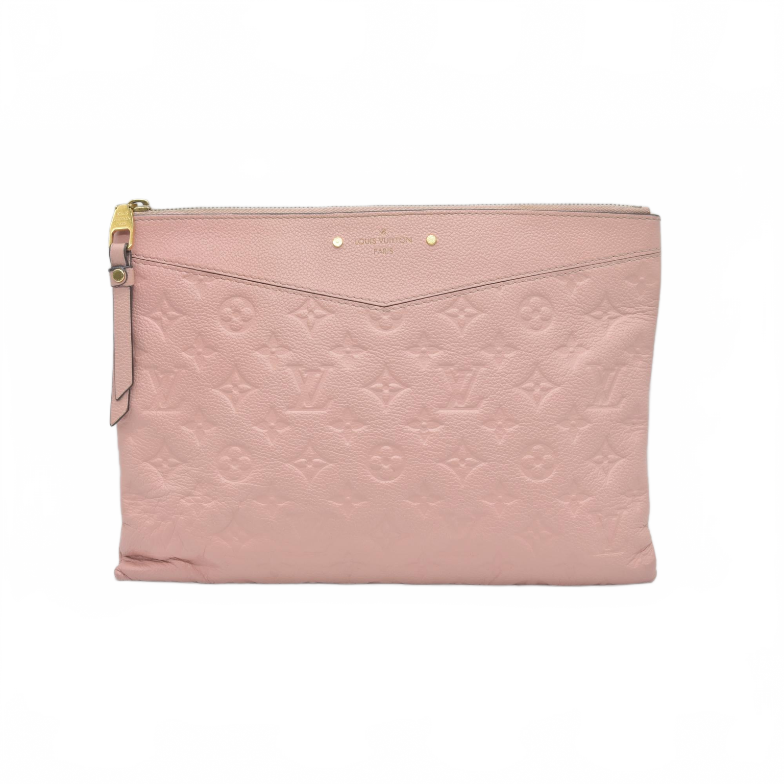 $970 Louis Vuitton Empreinte Daily Pouch Rose Poudre