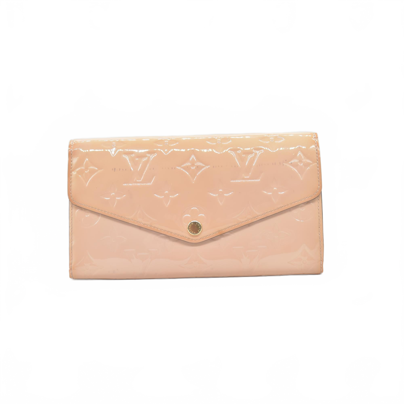 $840 Louis Vuitton Vernis Sarah Wallet Rose Poudre CONSIGNMENT TS0127